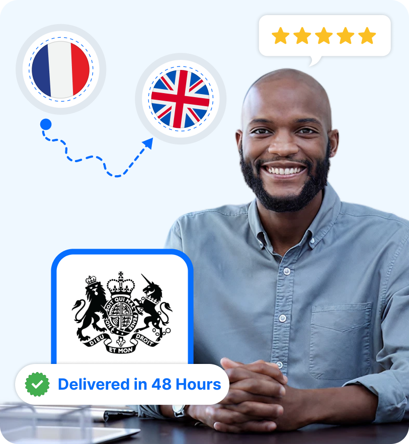 A UK visa applicant from France after receiving certified translations for UKVI approval